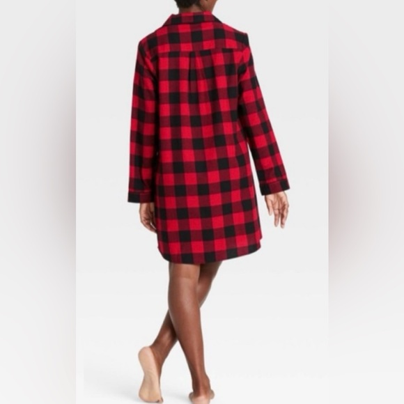 Plaid Red Black Pajama Nightgown - Picture 2 of 9